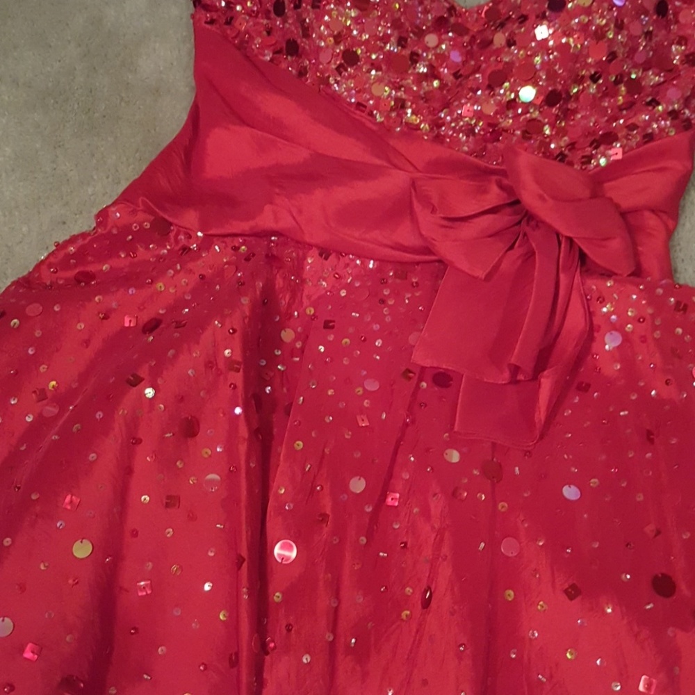 BLING RED PROM DRESS!! - Picture 3 of 6